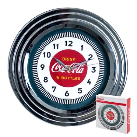 Trademark Gameroom Coca-Cola Clock w/Chrome Finish - 1930s Style - 11.75 inches COKE-1300-30S